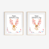 Valentine’s Day Bunny Handprint Craft | Preschool Valentine Printable Keepsake for Kids