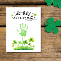 Fearfully and Wonderfully Made Handprint Craft Printable | Christian St. Patrick’s Day Keepsake Art | Psalm 139:14 Kids Activity PDF