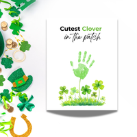 Cutest Clover in the Patch Handprint Craft Printable | St. Patrick’s Day Keepsake Art | Shamrock Kids Activity PDF