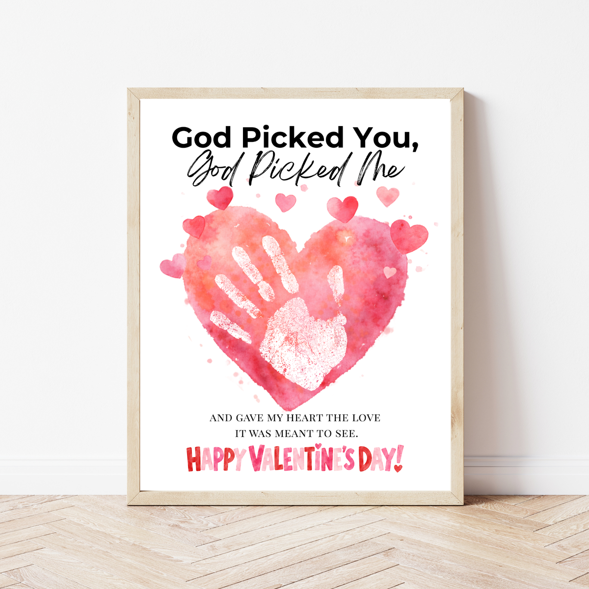 Christian Valentine Handprint Craft for Kids | God Picked You God Picked Me Valentine Keepsake  Description