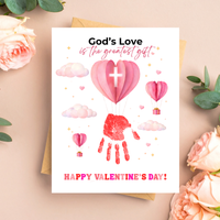 Christian Valentine Hot Air Balloon Handprint Craft | God’s Love Printable for Kids