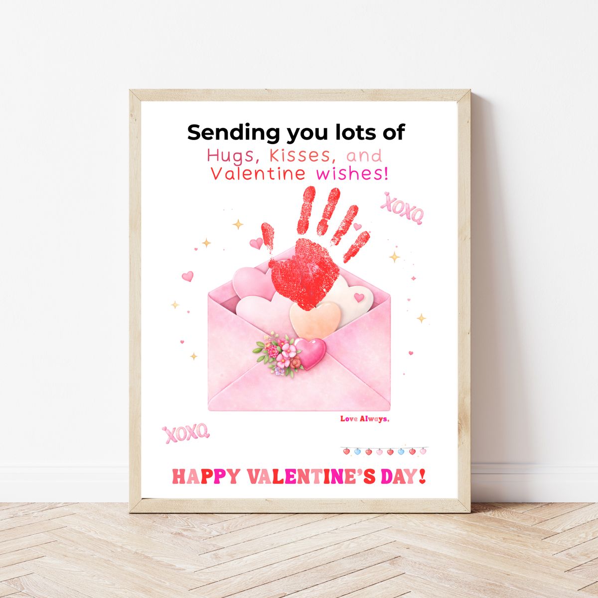 Valentine Handprint Craft for Kids | Hugs Kisses Valentine Wishes | Love Letter Envelope Keepsake