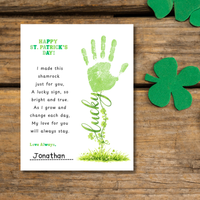 St. Patrick’s Day Handprint Craft Printable | Shamrock Poem Keepsake for Kids | Personalized St. Patrick’s Day Digital Print