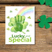 Lucky and Special St. Patrick’s Day Handprint Craft Printable | Shamrock Rainbow Keepsake Art PDF | Kids St. Patrick’s Activity