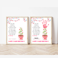 Valentine’s Day Handprint Craft Printable for Kids | Keepsake Art | Valentine Flower Design