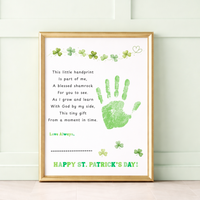 Christian Clover Poem Handprint Craft, St. Patrick’s Day Keepsake Art | Faith-Based Kids Activity PDF
