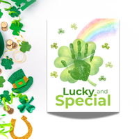 Lucky and Special St. Patrick’s Day Handprint Craft Printable | Shamrock Rainbow Keepsake Art PDF | Kids St. Patrick’s Activity