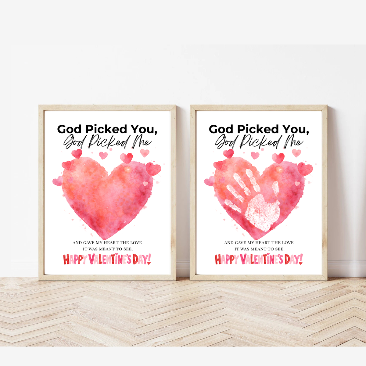 Christian Valentine Handprint Craft for Kids | God Picked You God Picked Me Valentine Keepsake  Description