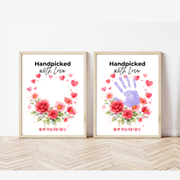Valentine Flower Handprint Craft for Kids | Handpicked With Love Printable | Preschool Valentine Keepsake