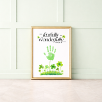 Fearfully and Wonderfully Made Handprint Craft Printable | Christian St. Patrick’s Day Keepsake Art | Psalm 139:14 Kids Activity PDF