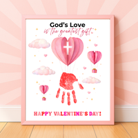 Christian Valentine Hot Air Balloon Handprint Craft | God’s Love Printable for Kids