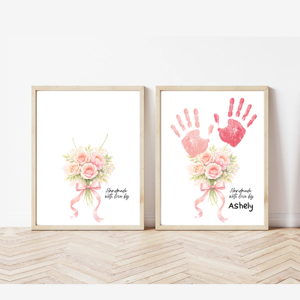 Rose Bouquet Handprint Craft for Kids | Valentine’s Day, Mother’s Day & Birthday Handmade With Love Keepsake