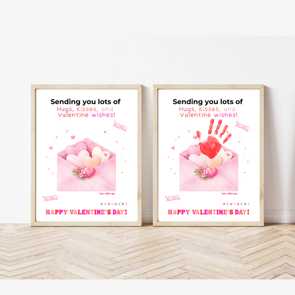 Valentine Handprint Craft for Kids | Hugs Kisses Valentine Wishes | Love Letter Envelope Keepsake