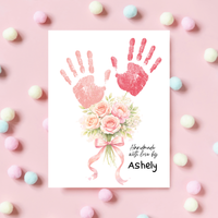 Rose Bouquet Handprint Craft for Kids | Valentine’s Day, Mother’s Day & Birthday Handmade With Love Keepsake