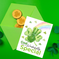 God Made Me Wonderfully Special St. Patrick’s Day Handprint Craft Printable | Christian Shamrock Keepsake Art PDF | Faith-Based Kids Activity