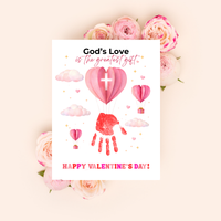 Christian Valentine Hot Air Balloon Handprint Craft | God’s Love Printable for Kids