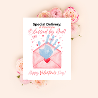 Christian Valentine Envelope Handprint Craft | Blessed by God Valentine Printable Keepsake for Kids