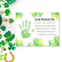 God Picked Me From the Patch Poem St. Patrick’s Day Handprint Craft Printable | Christian Shamrock Keepsake Art PDF | Faith-Based Kids Activity