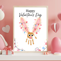 Valentine’s Day Bunny Handprint Craft | Preschool Valentine Printable Keepsake for Kids