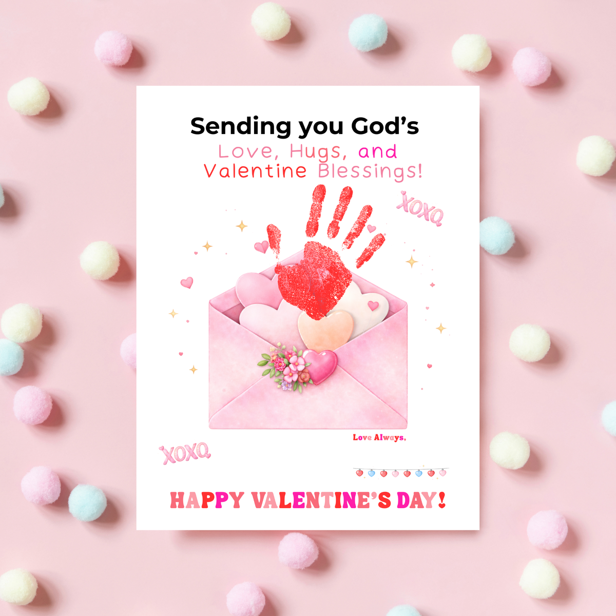 Christian Valentine Handprint Craft for Kids | God’s Love Valentine Blessings | Faith-Based Envelope Keepsake