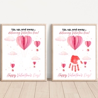Valentine Hot Air Balloon Handprint Craft | Up Up and Away Valentine Printable for Kids
