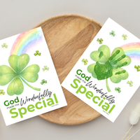 God Made Me Wonderfully Special St. Patrick’s Day Handprint Craft Printable | Christian Shamrock Keepsake Art PDF | Faith-Based Kids Activity