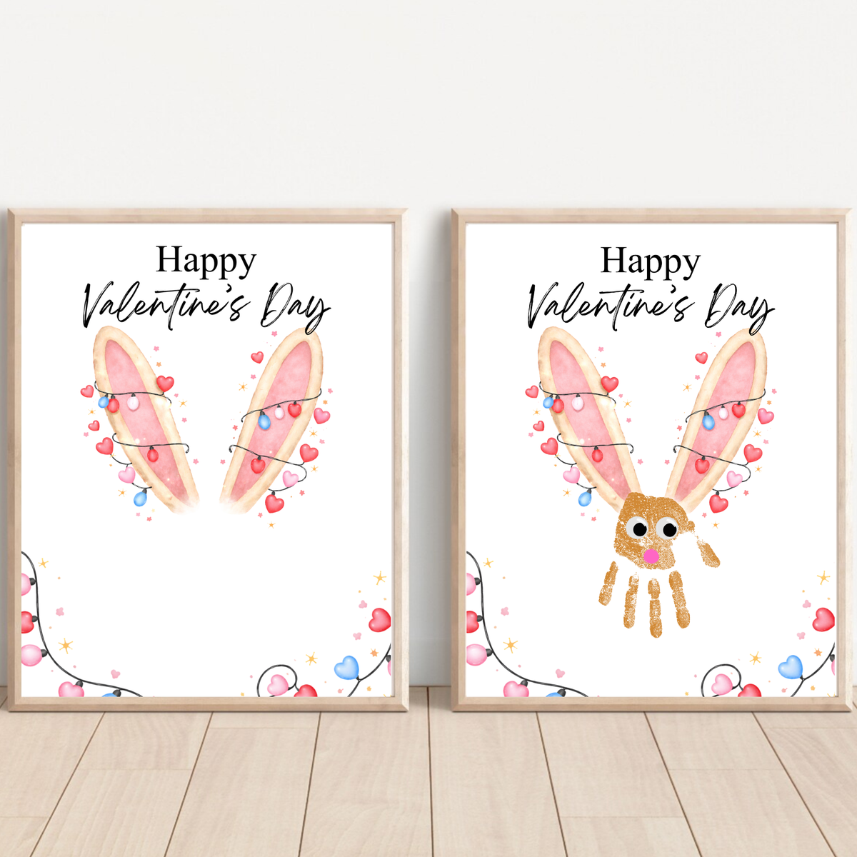 Valentine’s Day Bunny Handprint Craft | Preschool Valentine Printable Keepsake for Kids