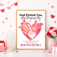 Christian Valentine Handprint Craft for Kids | God Picked You God Picked Me Valentine Keepsake  Description