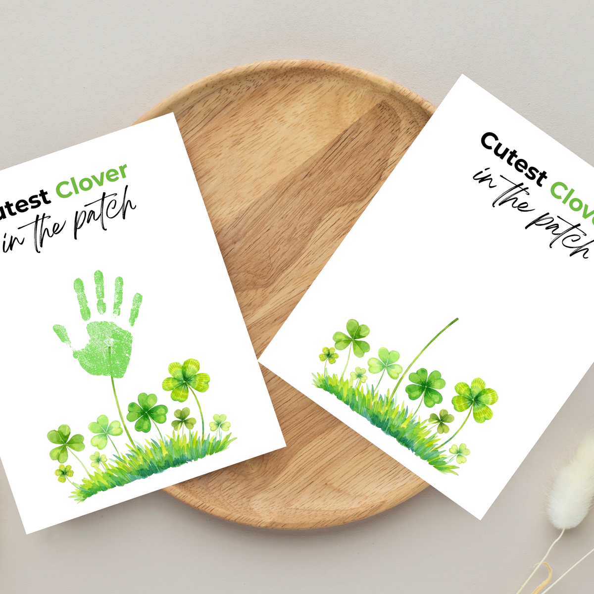 Cutest Clover in the Patch Handprint Craft Printable | St. Patrick’s Day Keepsake Art | Shamrock Kids Activity PDF