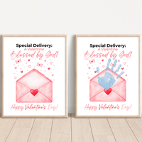 Christian Valentine Envelope Handprint Craft | Blessed by God Valentine Printable Keepsake for Kids
