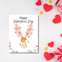 Valentine’s Day Bunny Handprint Craft | Preschool Valentine Printable Keepsake for Kids