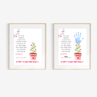 Valentine’s Day Handprint Craft Printable for Kids | Keepsake Art | Valentine Flower Design