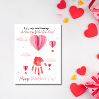 Valentine Hot Air Balloon Handprint Craft | Up Up and Away Valentine Printable for Kids