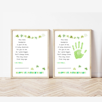 Lucky Shamrock Handprint Poem Printable | St. Patrick’s Day Keepsake Art | Kids Handprint Craft PD