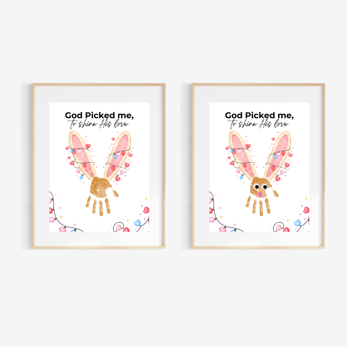 Christian Valentine Bunny Handprint Craft for Kids | God Picked Me Printable | Preschool Faith Valentine Keepsake