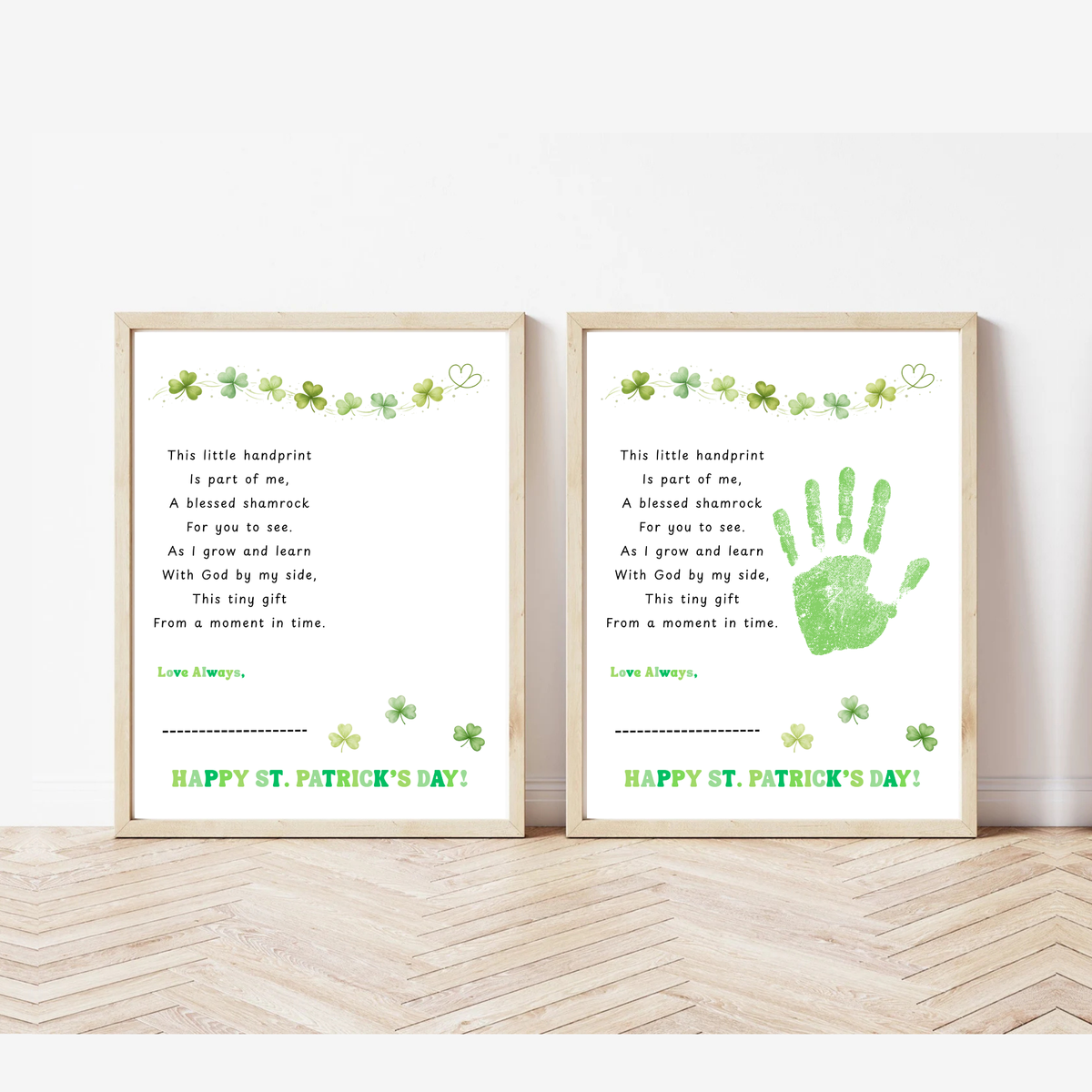 Christian Clover Poem Handprint Craft, St. Patrick’s Day Keepsake Art | Faith-Based Kids Activity PDF