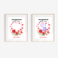 Valentine Flower Handprint Craft for Kids | Handpicked With Love Printable | Preschool Valentine Keepsake