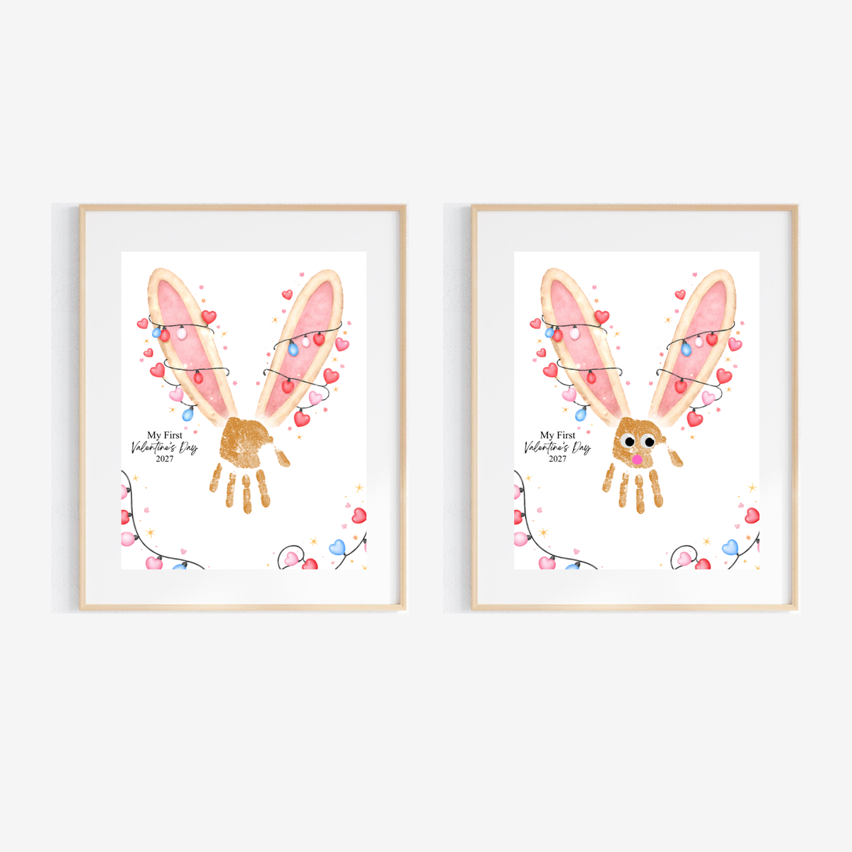 My First Valentine’s Day 2027 Bunny Handprint Craft for Baby | First Valentine Keepsake Printable