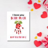 I Love You Berry Much Handprint Craft | Strawberry Valentine’s Day Printable for Kids