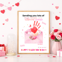 Valentine Handprint Craft for Kids | Hugs Kisses Valentine Wishes | Love Letter Envelope Keepsake