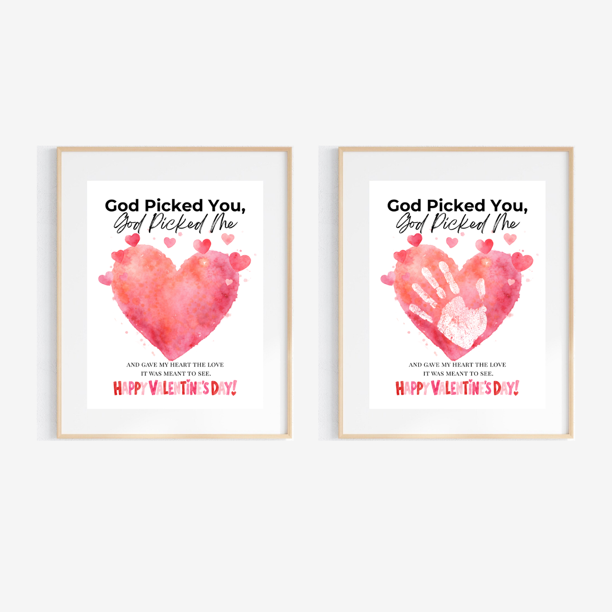 Christian Valentine Handprint Craft for Kids | God Picked You God Picked Me Valentine Keepsake  Description