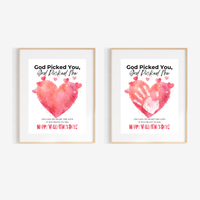 Christian Valentine Handprint Craft for Kids | God Picked You God Picked Me Valentine Keepsake  Description