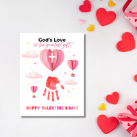 Christian Valentine Hot Air Balloon Handprint Craft | God’s Love Printable for Kids