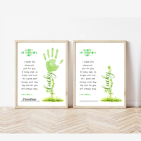 St. Patrick’s Day Handprint Craft Printable | Shamrock Poem Keepsake for Kids | Personalized St. Patrick’s Day Digital Print