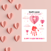 Christian Valentine Hot Air Balloon Handprint Craft | God’s Love Printable for Kids