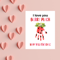 I Love You Berry Much Handprint Craft | Strawberry Valentine’s Day Printable for Kids