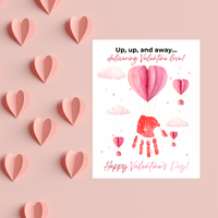 Valentine Hot Air Balloon Handprint Craft | Up Up and Away Valentine Printable for Kids