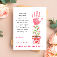Valentine’s Day Handprint Craft Printable for Kids | Keepsake Art | Valentine Flower Design