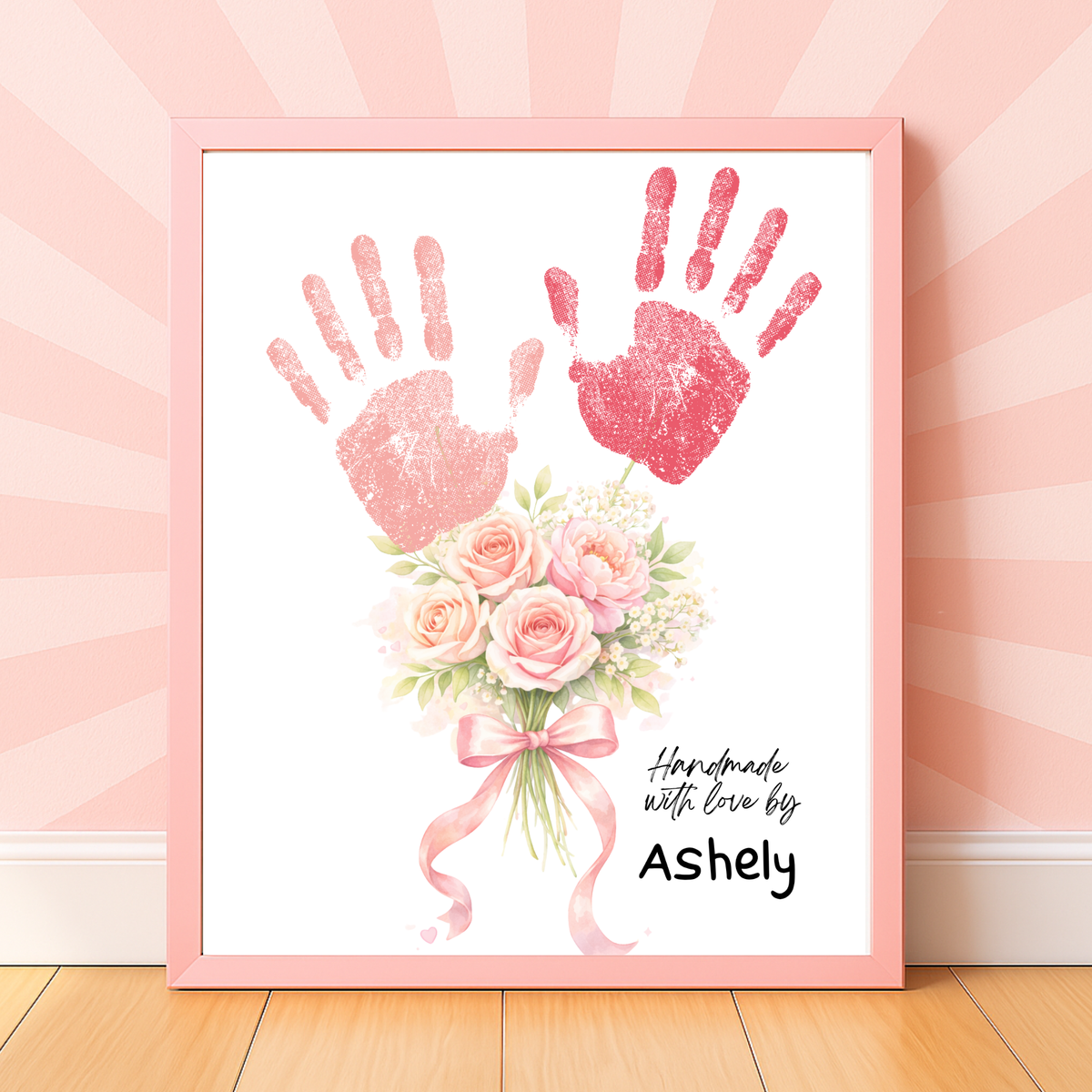 Rose Bouquet Handprint Craft for Kids | Valentine’s Day, Mother’s Day & Birthday Handmade With Love Keepsake
