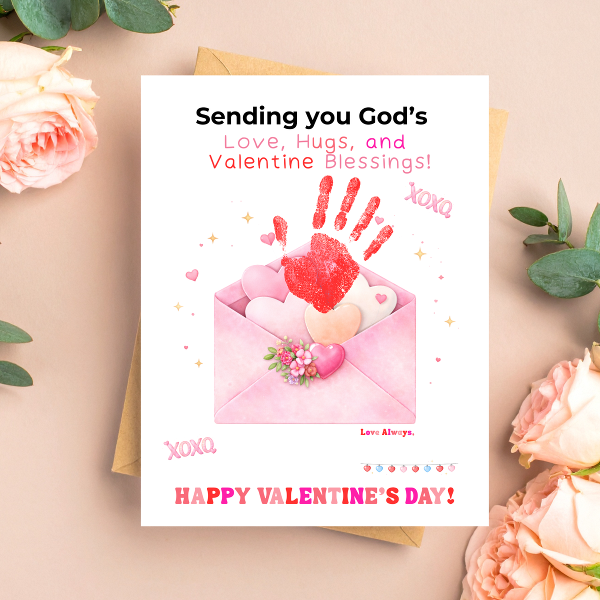 Christian Valentine Handprint Craft for Kids | God’s Love Valentine Blessings | Faith-Based Envelope Keepsake